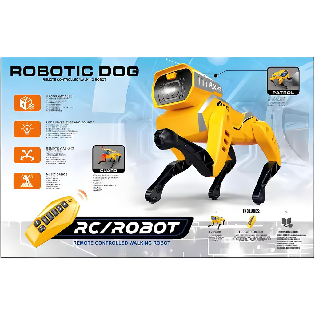 Smart Intelligent Mechanical Durable Plastic Dog Robot Toy Programmable Obstacle Avoidance Remote Control with Speech and Gesture RC Pet Electronics Dog Dancing Walking Toys for Kids