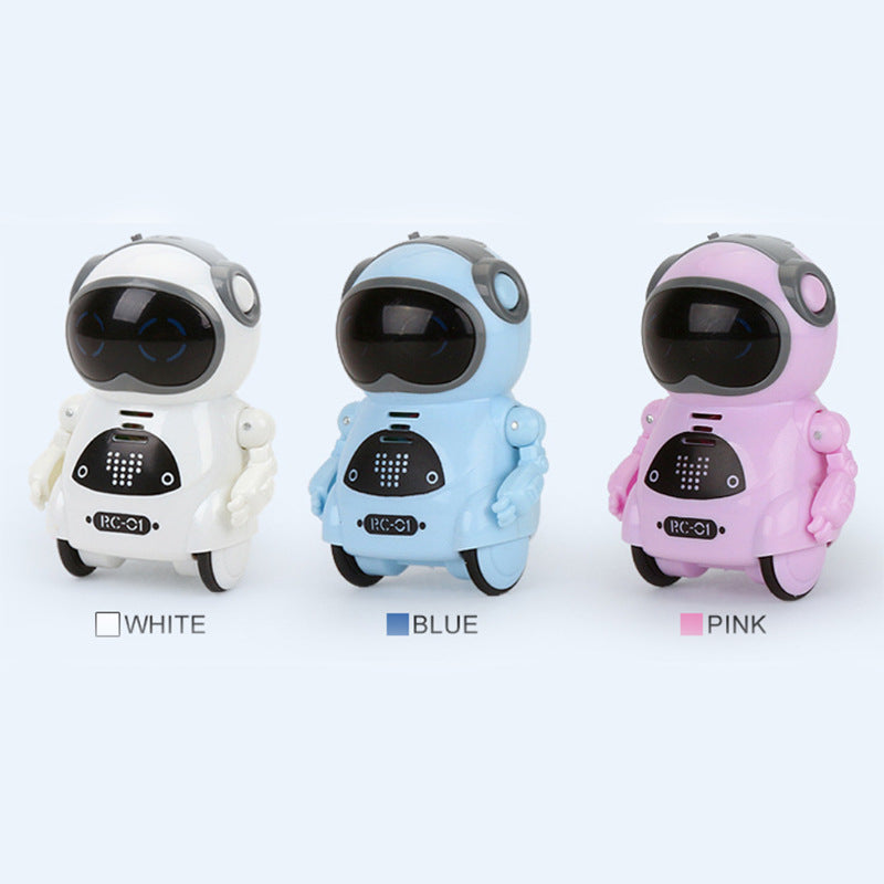 Pocket Robot Toy for Kids, Interactive Talking Robot with Voice Recognition & Recording, Singing Dancing Storytelling Mini Smart Robot Toy with Lights, Educational English Version Gift for Boys & Girls
