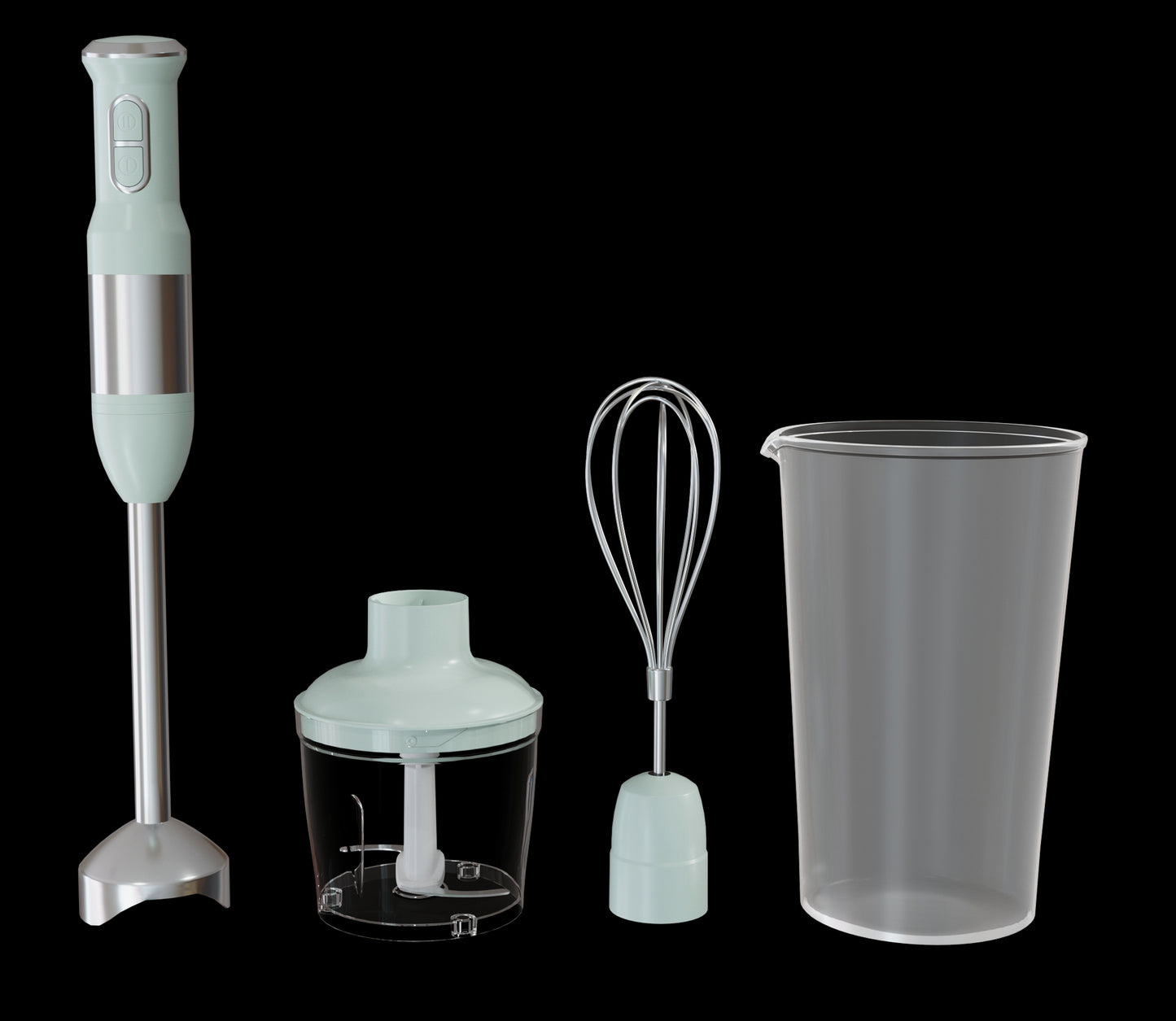 Immersion Blender Handheld Corded Hand Blenders Set 1100W, Trigger Variable Speed 5 in 1 Stick Emulsifier with Chopper, Whisk and Frother for Soup, Baby Food and Smoothies