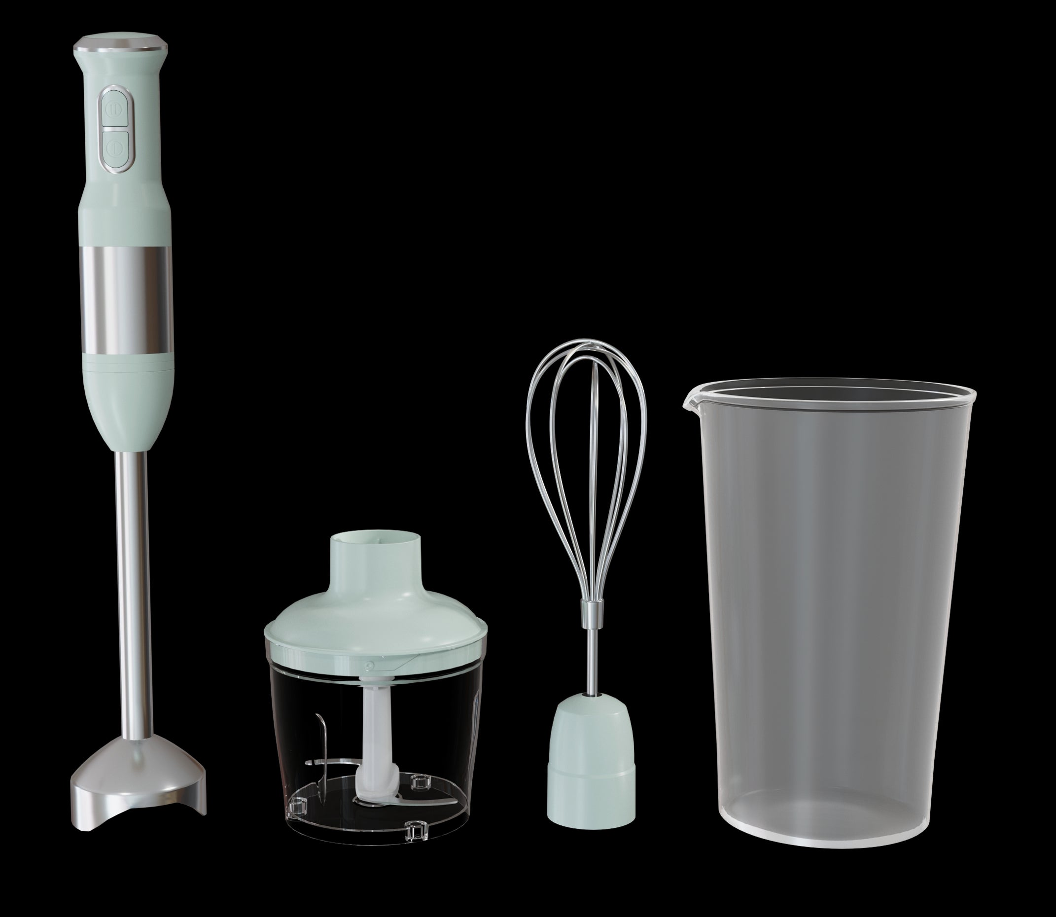 Immersion Blender Handheld Corded Hand Blenders Set 1100W, Trigger Variable Speed 5 in 1 Stick Emulsifier with Chopper, Whisk and Frother for Soup, Baby Food and Smoothies