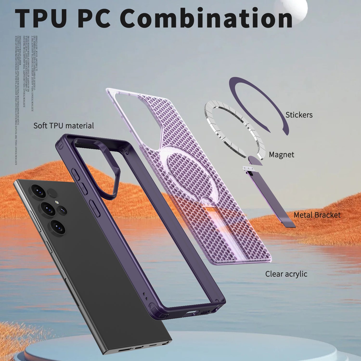 Samsung Galaxy S25 Ultra Magnetic Heat Dissipatio case for Samsung Galaxy, for Wireless Charging, Cooling Drop Protection, Adjustable Kickstand case, Ice Armour Cool Matte Material