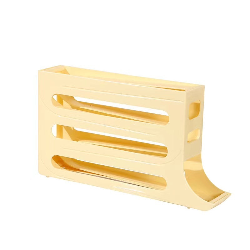 Egg Holder 4 Layers Self-acting Refrigerator Freshable 30 pcs Eggs Storage Container Box High Capacity Rolling Egg Rack Dispenser