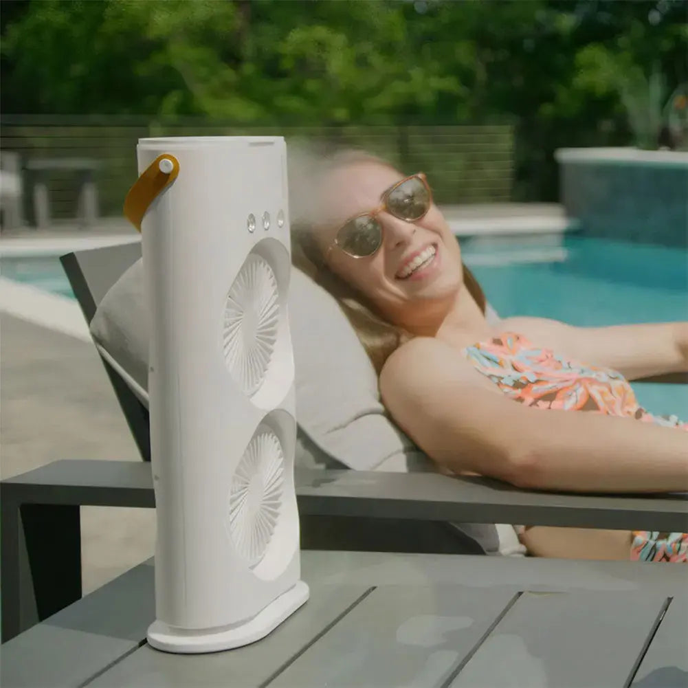 New Double-ended Fan 3 Speeds Air Conditioner Portable Cooling Air Three-ended 400ml Capacity Spray Fan With Night Light