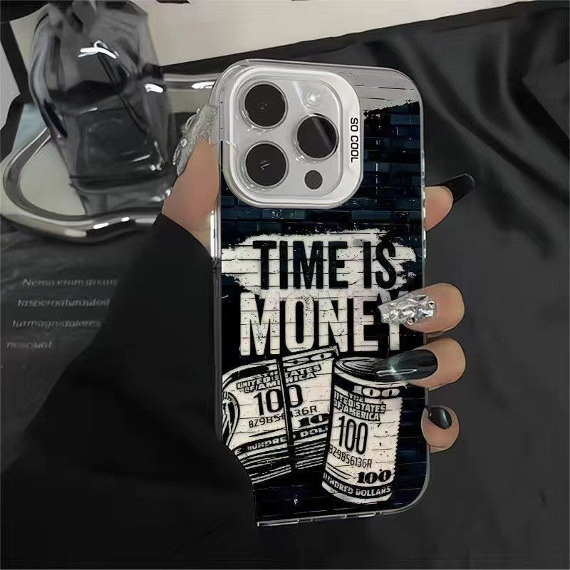 Time Is Money Business Style Shockproof Phone Case for iPhone 15 Series (Plus, Pro, Pro Max)