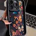 Retro Colorful Butterfly Floral Design Shockproof Phone Case for iPhone 15 Series (Plus, Pro, Pro Max)