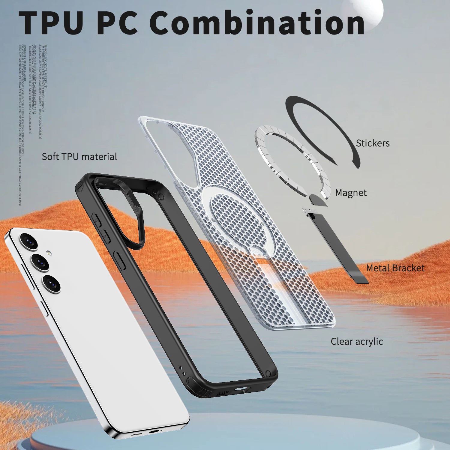 Samsung Galaxy S25 Plus Magnetic Heat Dissipatio case for Samsung Galaxy, for Wireless Charging, Cooling Drop Protection, Adjustable Kickstand case, Ice Armour Cool Matte Material