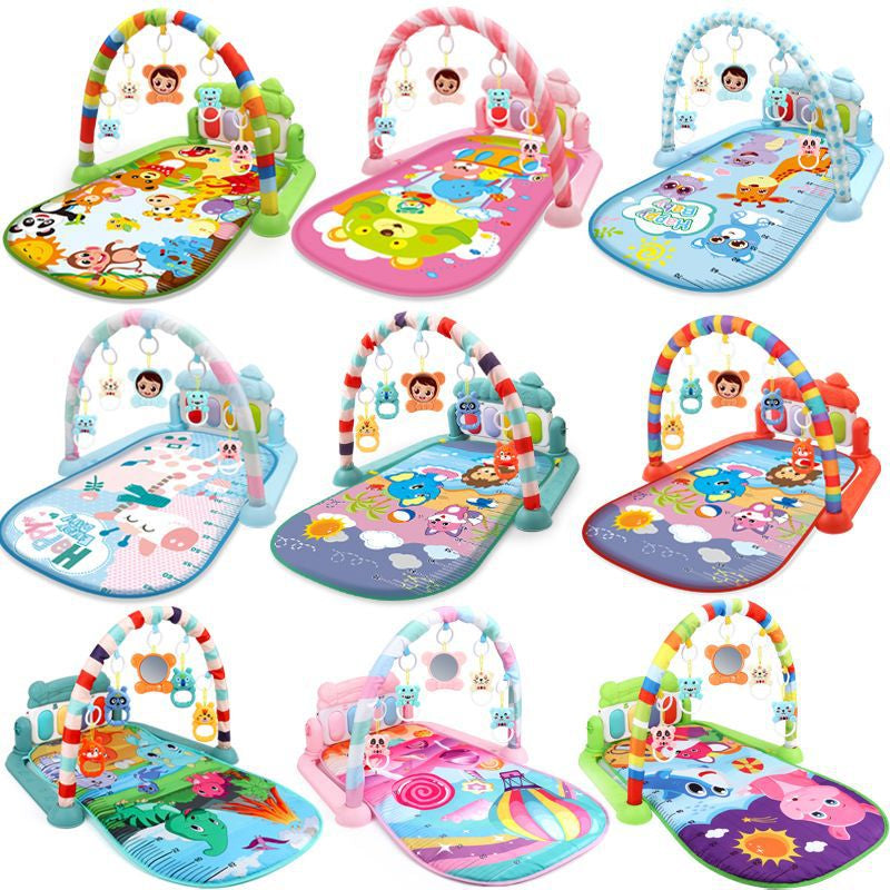 Multi-Functional Activity Fitness Sleeping Infants & Toddlers Baby Playmat Glow and Grow Kick & Play Piano Gym, Blue Musical Learning Toy with Developmental Activities for Newborns Babies 0+ Months
