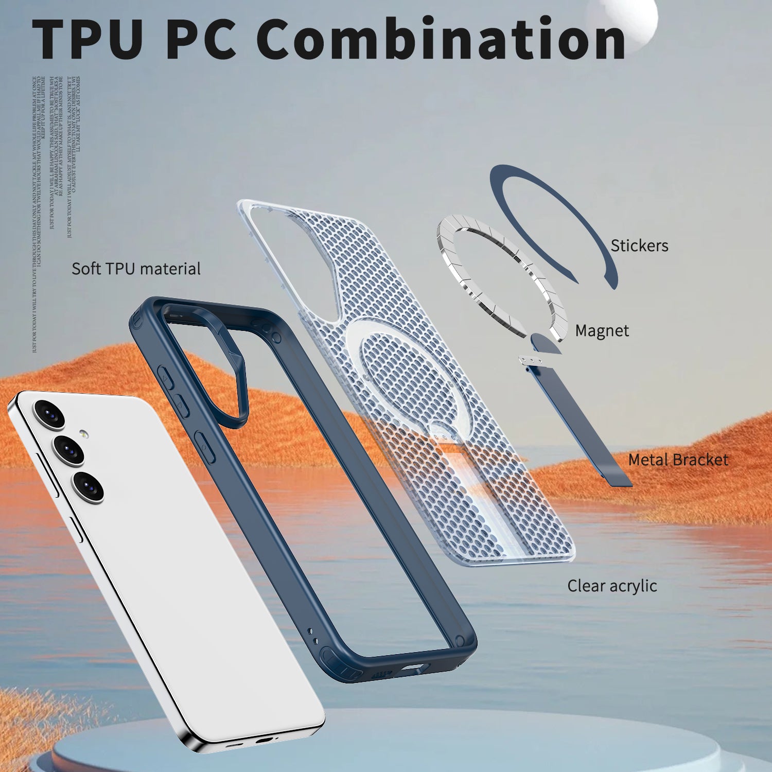 Samsung Galaxy S25 Magnetic Heat Dissipatio case for Samsung Galaxy, for Wireless Charging, Cooling Drop Protection, Adjustable Kickstand case, Ice Armour Cool Matte Material