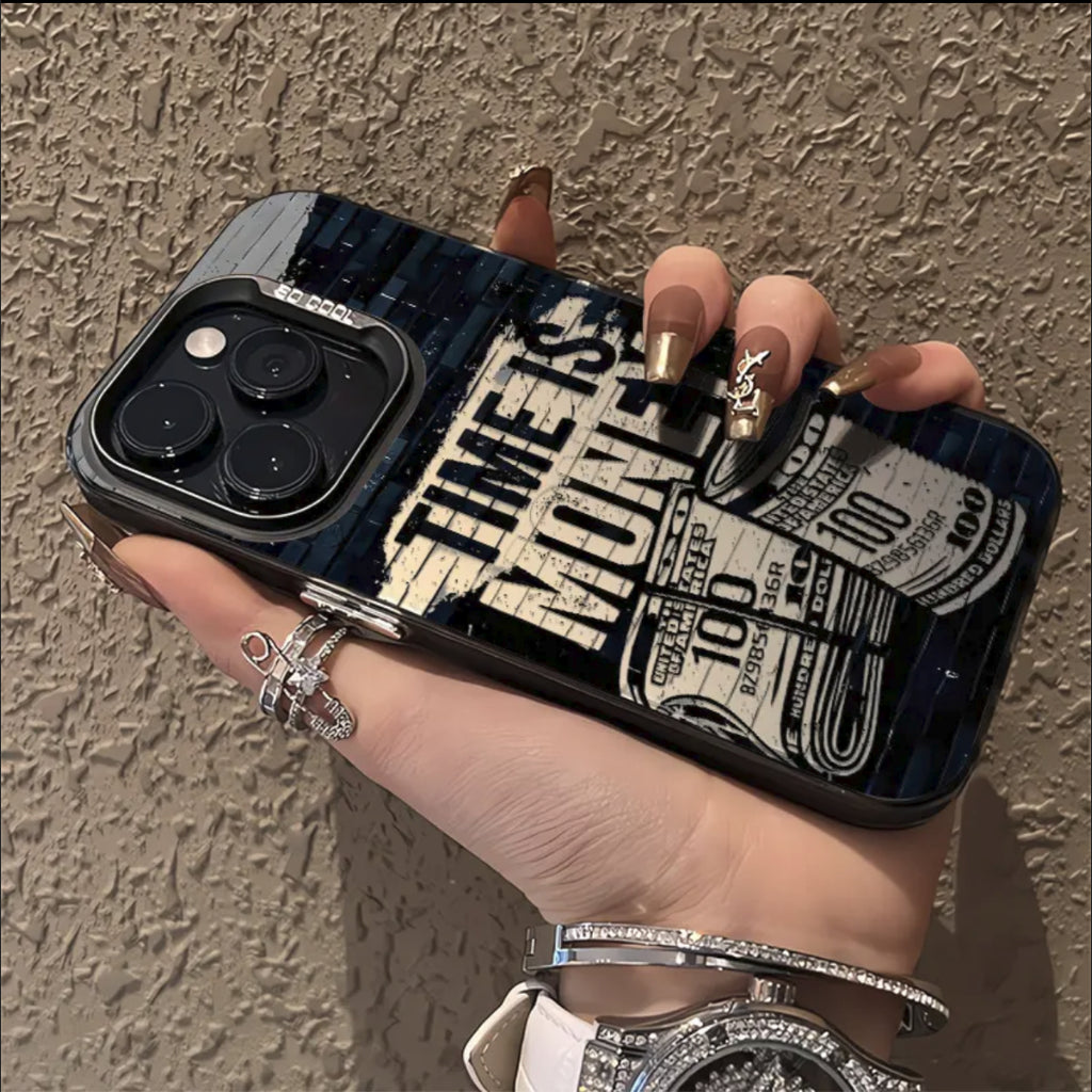 Time Is Money Business Style Shockproof Phone Case for Samsung Galaxy Series (S25 Ultra, S25 Ultra, A33 And A55)