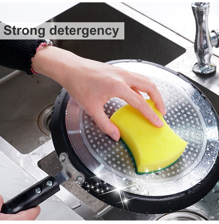 Kitchen Cleaning Sponge Dishes Pans Scrubbing Sponges Thick Foam Kitchen Bathroom Household Waist Shaped Polyester Sponge
