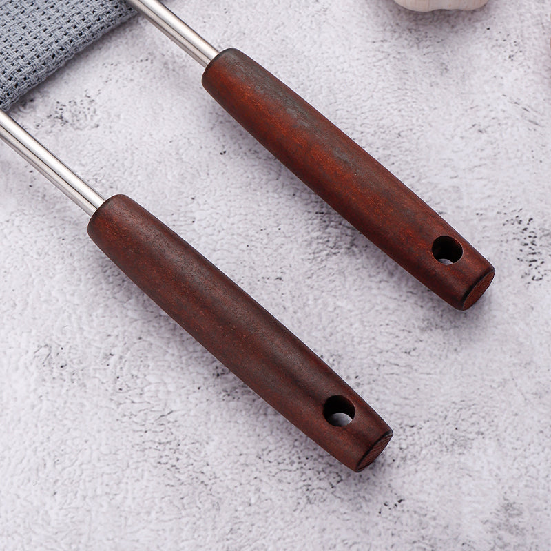 Silicone Spatula and Ladle Set - Stainless Steel Non Stick Heat-Resistant Kitchen Utensils BPA Free Cooking Utensils Cookware Wooden Handle Kitchen Utensils Set