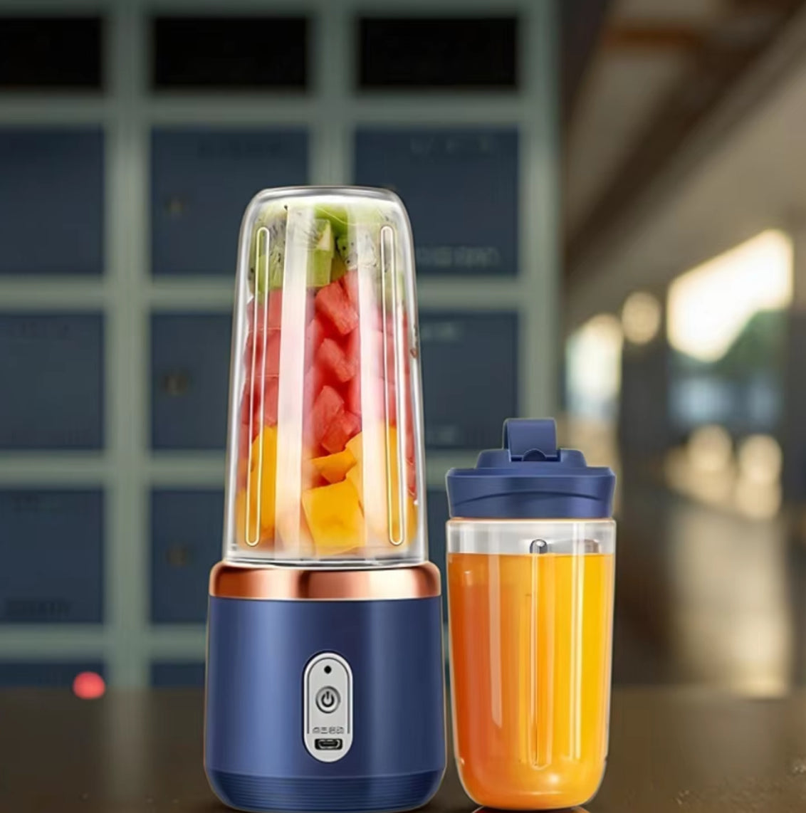 Portable Blender, Personal Blender USB Rchargeable, Mini Blender for Shakes and Smoothies, 400ML Portable Fruit Veggie Juicer Cup With 6 Blades and Travel Lid, Handheld Blender for Travel Gym Kitchen