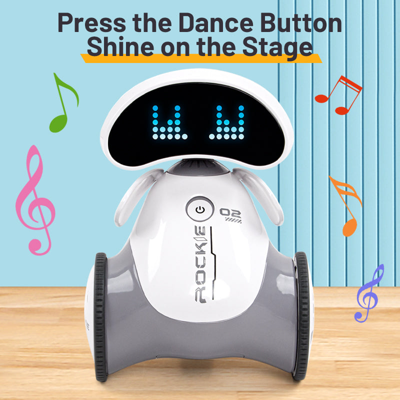 Mini Smart Robot Toy for Kids, Interactive Voice & Music Dancing Robot with Remote Control, Talking AI Companion Toy with Lights & Sound, Educational Electronic Toy Gift for Boys & Girls