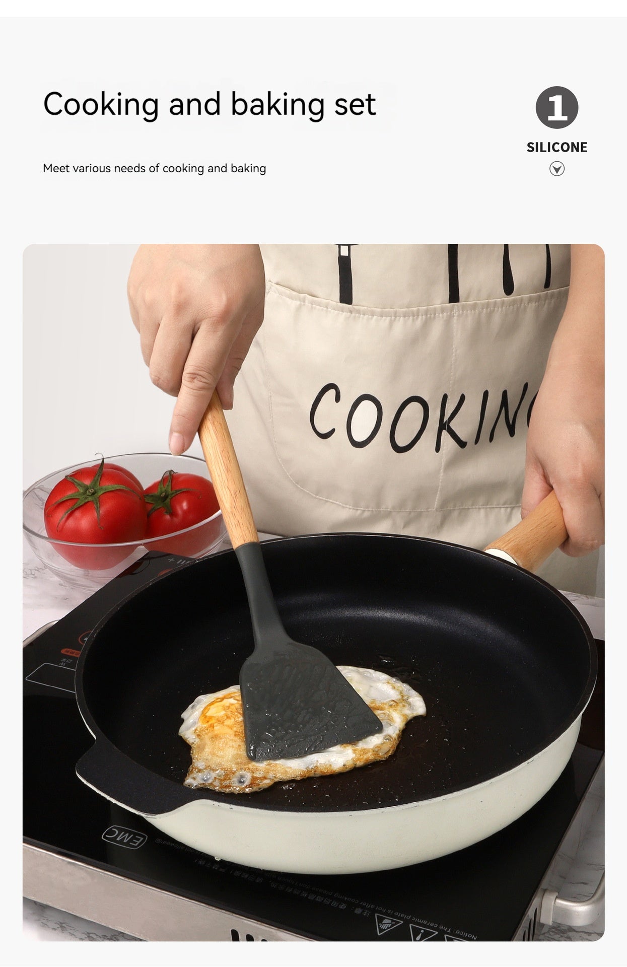 12-Piece Compact Silicone Kitchen Utensil Set With Wooden Handles & Storage Bucket– BPA-Free, Heat Resistant  Silicone cooking Tools, Non-Stick, Eco Friendly– Ideal for Small Kitchens & Gifting.