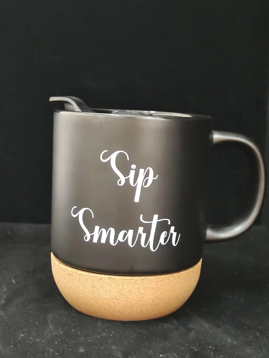 Aron 16.5 oz Ceramic Coffee Mug with Cork Bottom and Lid, Sip Smarter Design, Travel Coffee Cup for Home, Travel, Corporate, indoor, Birthday & Christmas Gift