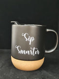 Aron 16.5 oz Ceramic Coffee Mug with Cork Bottom and Lid, Sip Smarter Design, Travel Coffee Cup for Home, Travel, Corporate, indoor, Birthday & Christmas Gift