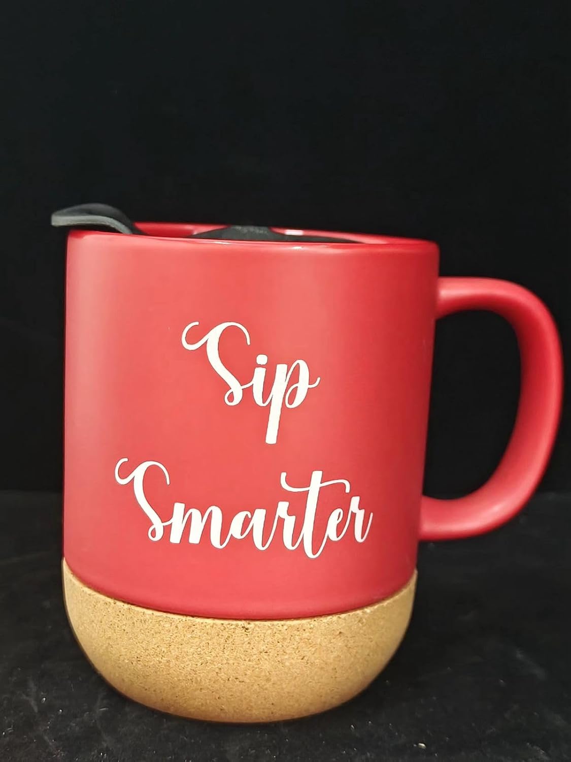 Aron 16.5 oz Ceramic Coffee Mug with Cork Bottom and Lid, Sip Smarter Design, Travel Coffee Cup for Home, Travel, Corporate, indoor, Birthday & Christmas Gift