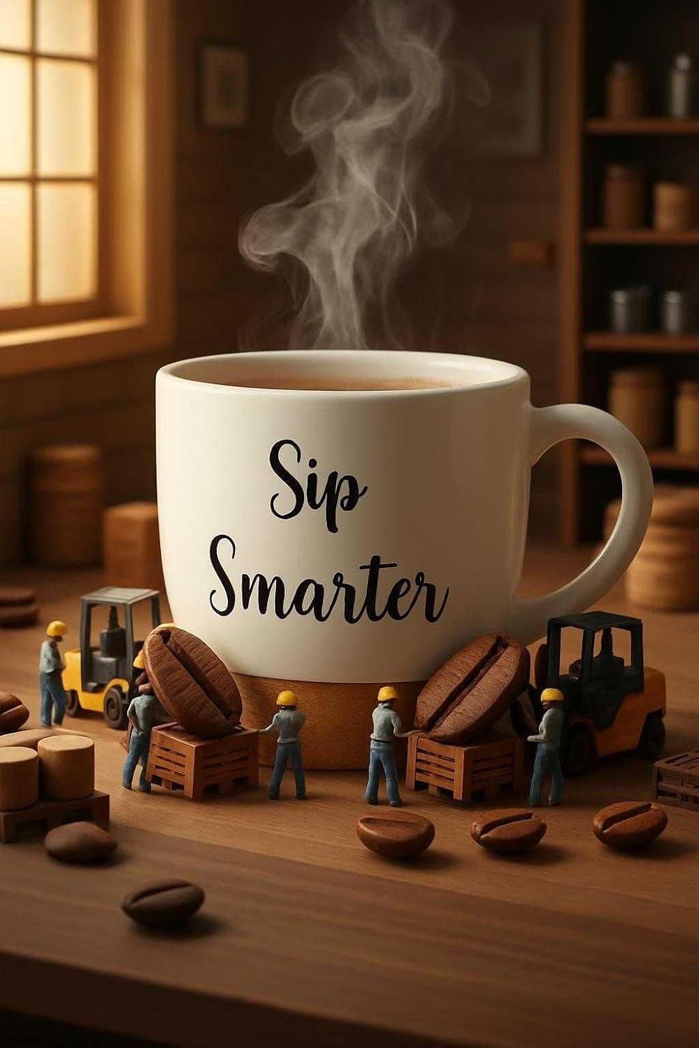 Aron 16.5 oz Ceramic Coffee Mug with Cork Bottom and Lid, Sip Smarter Design, Travel Coffee Cup for Home, Travel, Corporate, indoor, Birthday & Christmas Gift