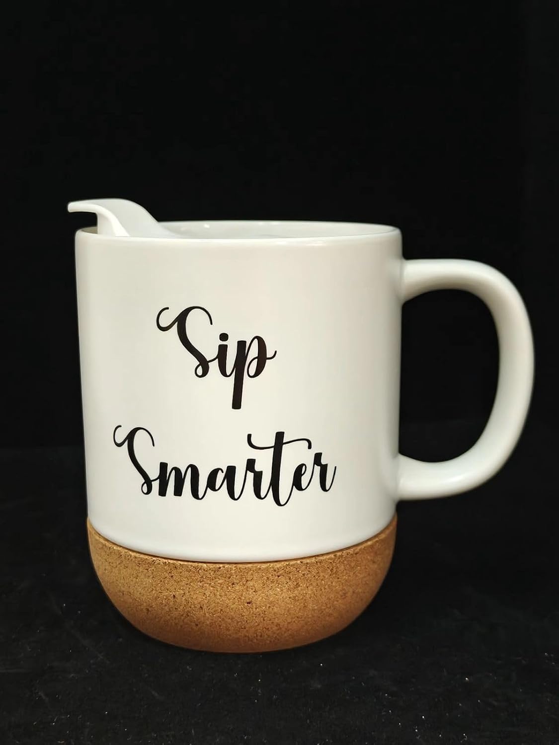 Aron 16.5 oz Ceramic Coffee Mug with Cork Bottom and Lid, Sip Smarter Design, Travel Coffee Cup for Home, Travel, Corporate, indoor, Birthday & Christmas Gift