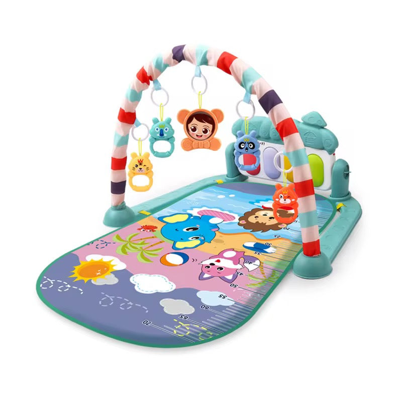 Multi-Functional Activity Fitness Sleeping Infants & Toddlers Baby Playmat Glow and Grow Kick & Play Piano Gym, Blue Musical Learning Toy with Developmental Activities for Newborns Babies 0+ Months