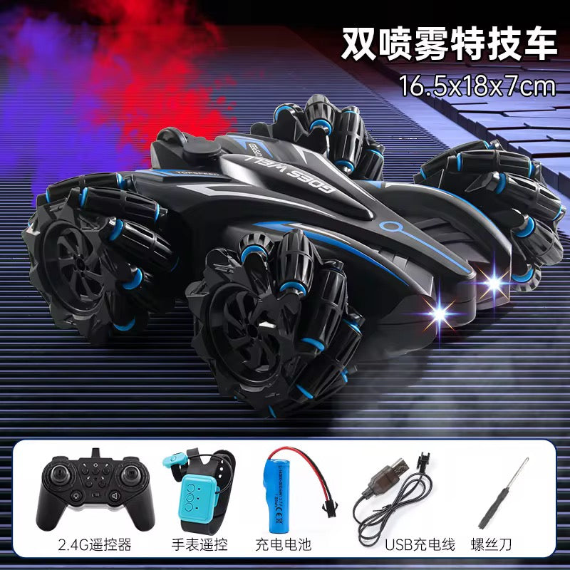 Double Spray Double-Sided 2.4G Remote Control High Speed Stunt Car 360-degree Rotation 4x4 RC Car Lighting Hand Gesture Sensing and Climbing Remote Control Toy Mult Directional Driving