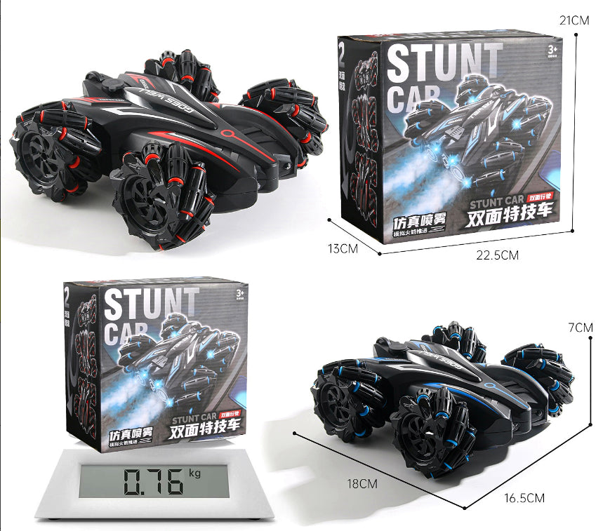 Double-Sided RC Stunt Car with Gesture Control, 360° Rotating Drift Car Toy with Dual Spray Mist, Remote Control Off-Road Vehicle, All-Terrain Flipping Car for Kids Boys & Girls