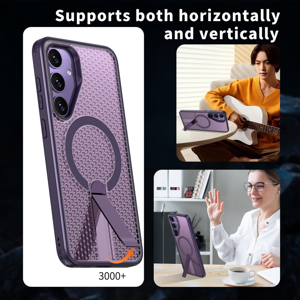 Samsung Galaxy S24 Plus Magnetic Heat Dissipatio case for Samsung Galaxy, for Wireless Charging, Cooling Drop Protection, Adjustable Kickstand case, Ice Armour Cool Matte Material
