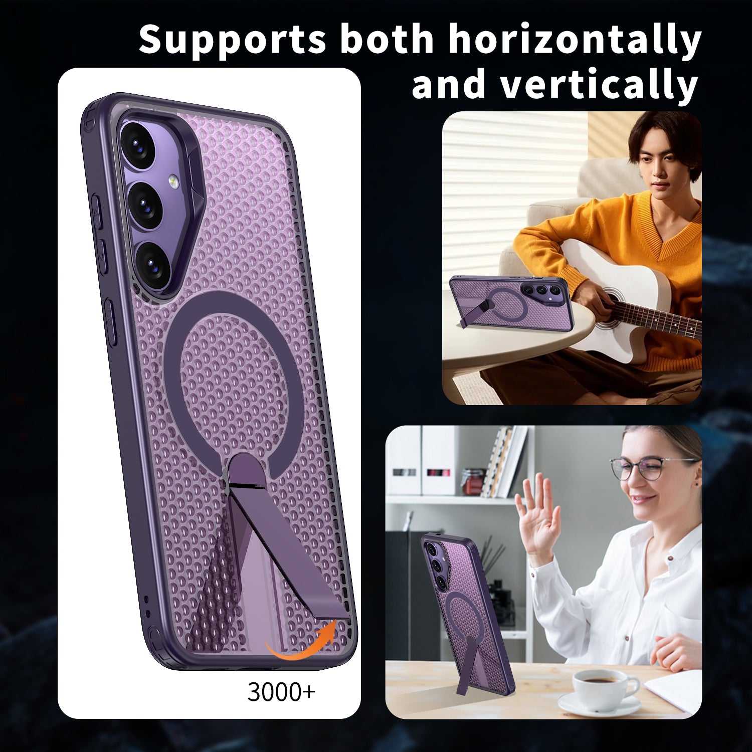 Samsung Galaxy S24 Plus Magnetic Heat Dissipatio case for Samsung Galaxy, for Wireless Charging, Cooling Drop Protection, Adjustable Kickstand case, Ice Armour Cool Matte Material