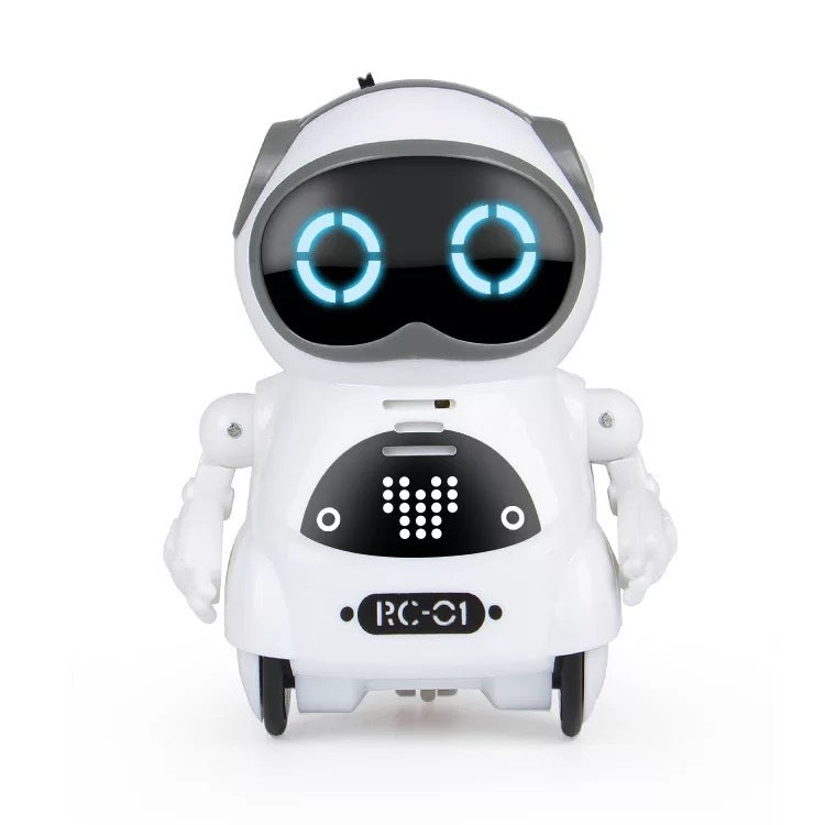 Pocket Robot Toy for Kids, Interactive Talking Robot with Voice Recognition & Recording, Singing Dancing Storytelling Mini Smart Robot Toy with Lights, Educational English Version Gift for Boys & Girls