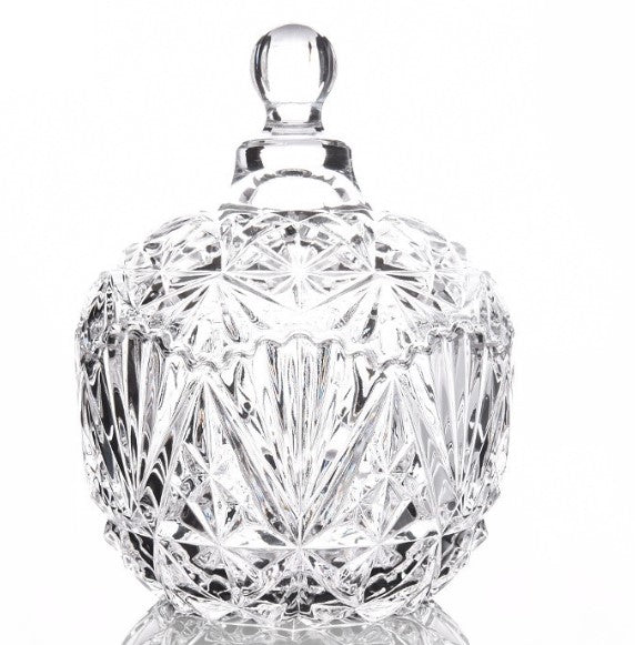 Crystal Glass Candy Dish with Lids, Cookie, Candy Jar with Lid, Rainbow Gradient Design, Large Crown Shaped, Elegant Glass Storage Jar for Buffet, Jewelry Box for Weddings, Home Decor Great Gift