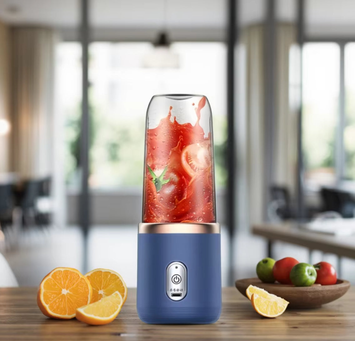 Portable Blender, Personal Blender USB Rchargeable, Mini Blender for Shakes and Smoothies, 400ML Portable Fruit Veggie Juicer Cup With 6 Blades and Travel Lid, Handheld Blender for Travel Gym Kitchen