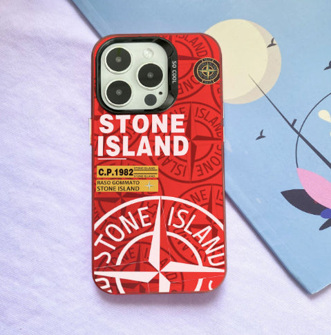 Fashion Colorful Stone Island Shockproof PC Label IMD Mobile Phone Case for iPhone 16 Plus / 16 Pro / 16 Pro Max case