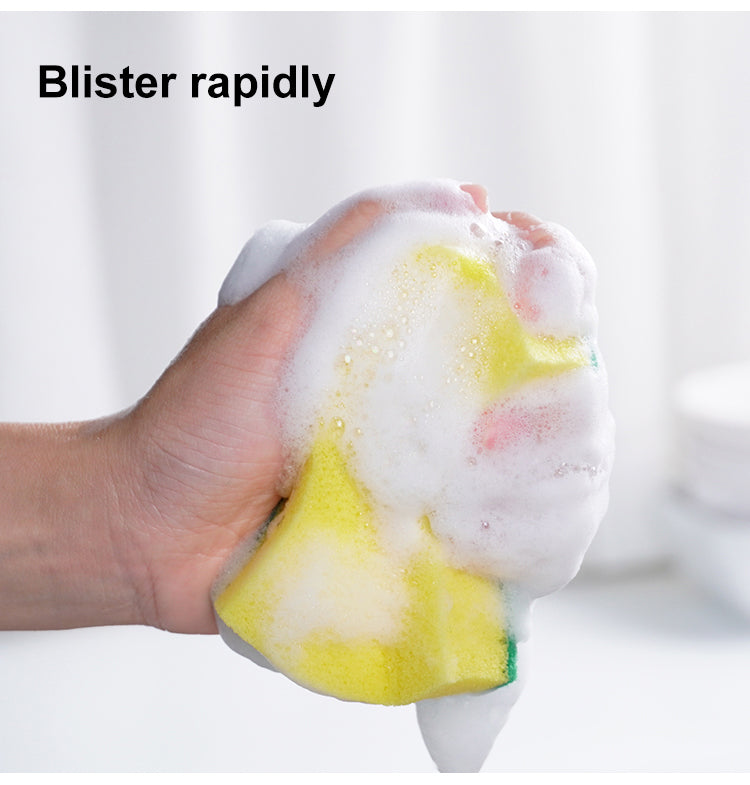 Kitchen Cleaning Sponge Dishes Pans Scrubbing Sponges Thick Foam Kitchen Bathroom Household Waist Shaped Polyester Sponge