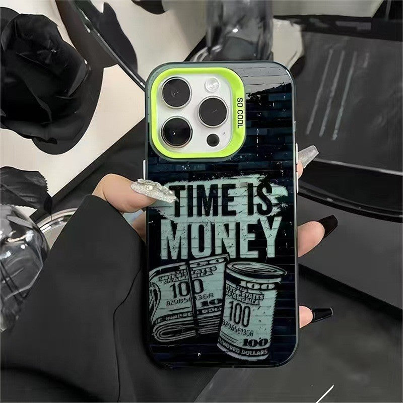 Time Is Money Business Style Shockproof Phone Case for iPhone 15 Series (Plus, Pro, Pro Max)
