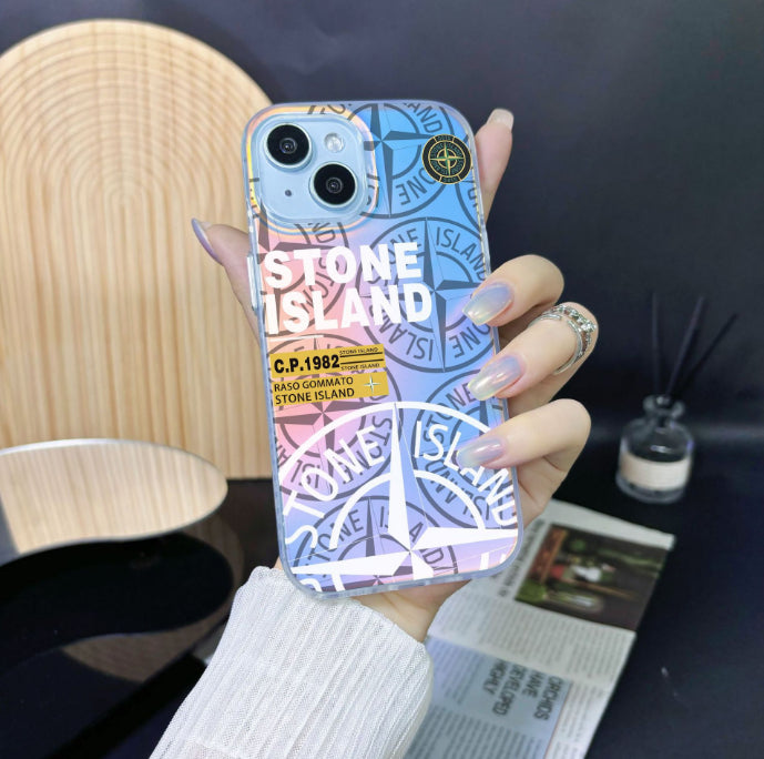 Fashion Colorful Stone Island Shockproof PC Label IMD Mobile Phone Case for iPhone 16 Plus / 16 Pro / 16 Pro Max case