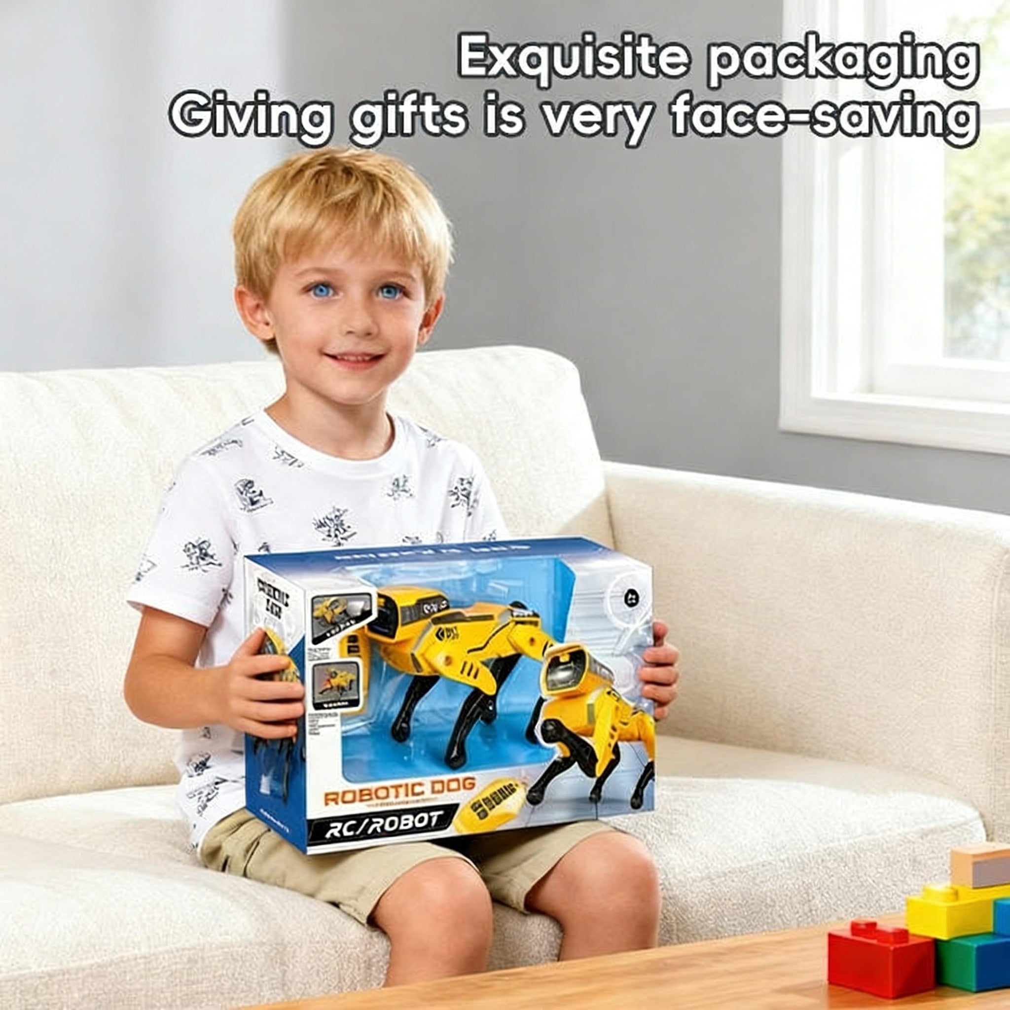 Smart Intelligent Mechanical Durable Plastic Dog Robot Toy Programmable Obstacle Avoidance Remote Control with Speech and Gesture RC Pet Electronics Dog Dancing Walking Toys for Kids