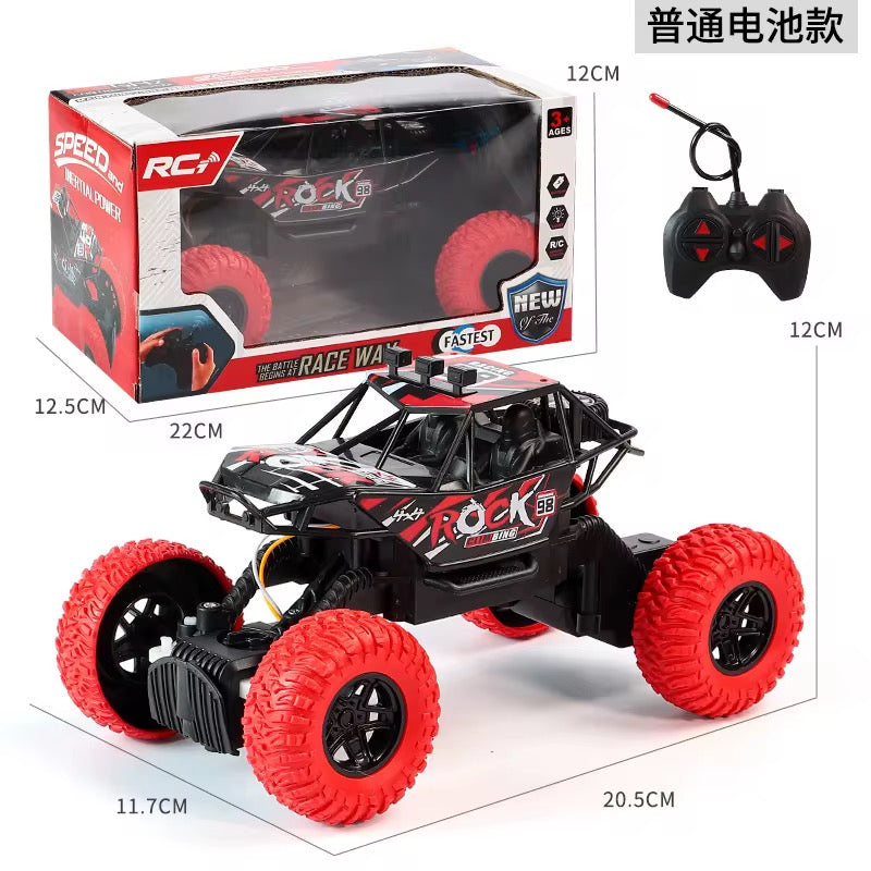 RC Racing 4WD Electric Remote Control Drift Toy RC Off-Road Car, Electric Drift Monster Truck with Large Red Wheels, Kids RC Vehicle Toy