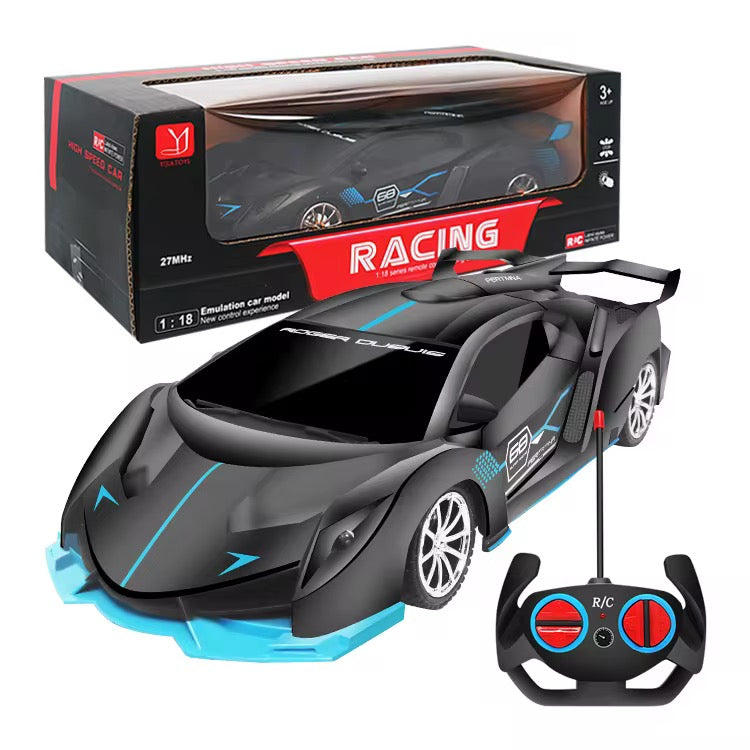 Electric Sports Car Model Four-Way 1:18 Series Simulation RC Racing Car with Wireless Lights Kids Remote Control Toys RC Car Off Road Hobby Racing Car Toys Gift for 3 to 14 Years Old Boys, Girls