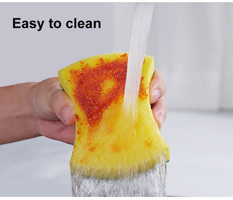Kitchen Cleaning Sponge Dishes Pans Scrubbing Sponges Thick Foam Kitchen Bathroom Household Waist Shaped Polyester Sponge