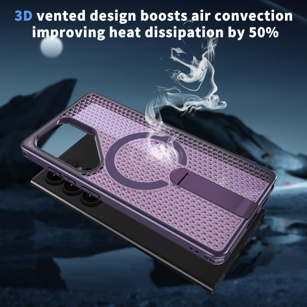 Samsung Galaxy S25 Ultra Magnetic Heat Dissipatio case for Samsung Galaxy, for Wireless Charging, Cooling Drop Protection, Adjustable Kickstand case, Ice Armour Cool Matte Material
