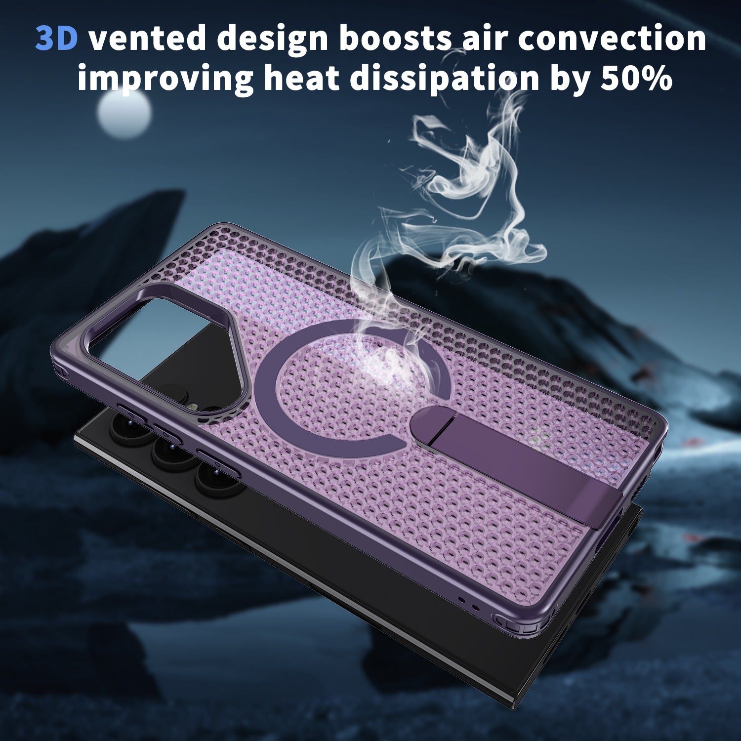 Samsung Galaxy S25 Ultra Magnetic Heat Dissipatio case for Samsung Galaxy, for Wireless Charging, Cooling Drop Protection, Adjustable Kickstand case, Ice Armour Cool Matte Material