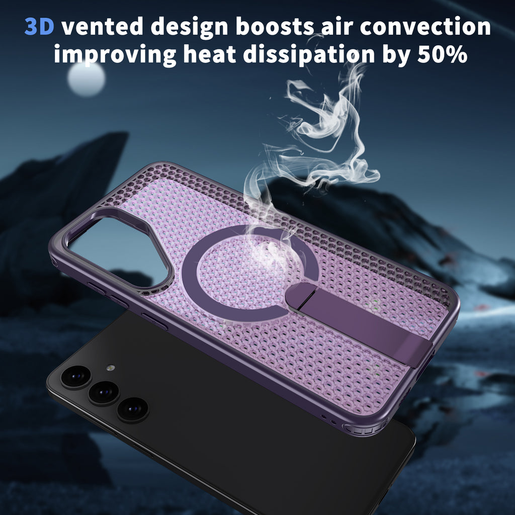 Samsung Galaxy S24 Plus Magnetic Heat Dissipatio case for Samsung Galaxy, for Wireless Charging, Cooling Drop Protection, Adjustable Kickstand case, Ice Armour Cool Matte Material