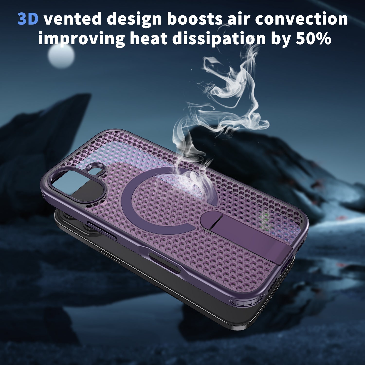 IPhone 17 High Precision Rubber Coating Structure Mobile Phone Bugs CSS Case Protection Shockproof Kickstand Magnetic Metal 360 Degrees Wireless Charging Case