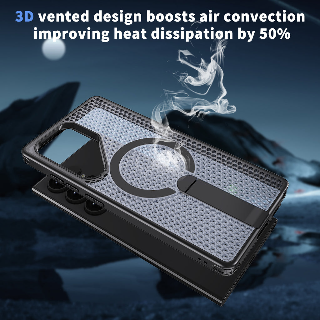 Samsung Galaxy S24 Ultra Magnetic Heat Dissipatio case for Samsung Galaxy, for Wireless Charging, Cooling Drop Protection, Adjustable Kickstand case, Ice Armour Cool Matte Material