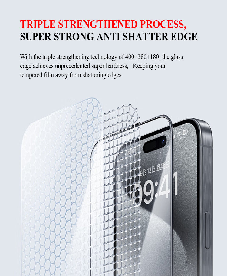 Screen Protector for iPhone 17-Air/Pro/pro max 9H+ Tempered Glass, Military-Grade Drop Protection, Easy Installation Frame, HD Clear Tempered Glass Film with Installation Frame, Anti-Scratch, Bubble Free