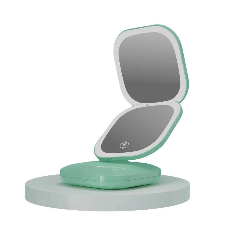 LumiÉlan™ DualGlow Compact Mirror – Precision Meets Elegance