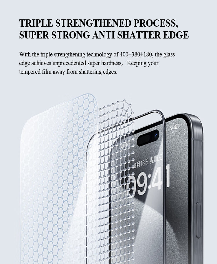 Screen Protector for iPhone 17-Air/Pro/pro max 9H+ Tempered Glass, Military-Grade Drop Protection, Easy Installation Frame, HD Clear Tempered Glass Film with Installation Frame, Anti-Scratch, Bubble Free