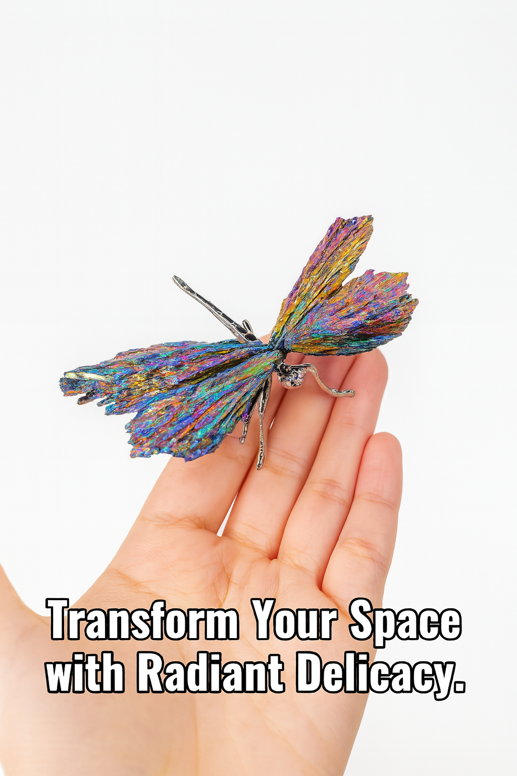 Dragonfly Decor Statue Natural Electroplated Blue Colorful Tourmaline Dragonfly Ornament Gift for Women Collection Natural Home Decor Healing Crystal Blue Dragonfly, Gift for Women, Great Gift 3 PCE