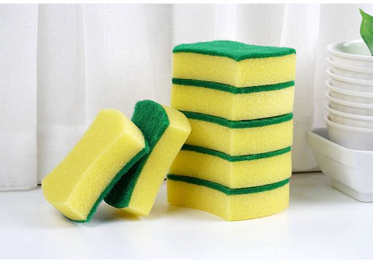 Kitchen Cleaning Sponge Dishes Pans Scrubbing Sponges Thick Foam Kitchen Bathroom Household Waist Shaped Polyester Sponge
