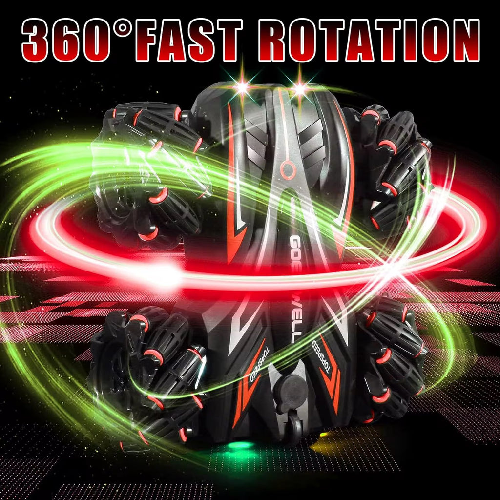 Double Spray Double-Sided 2.4G Remote Control High Speed Stunt Car 360-degree Rotation 4x4 RC Car Lighting Hand Gesture Sensing and Climbing Remote Control Toy Mult Directional Driving